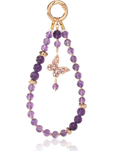Natural Amethyst Phone Charm T78