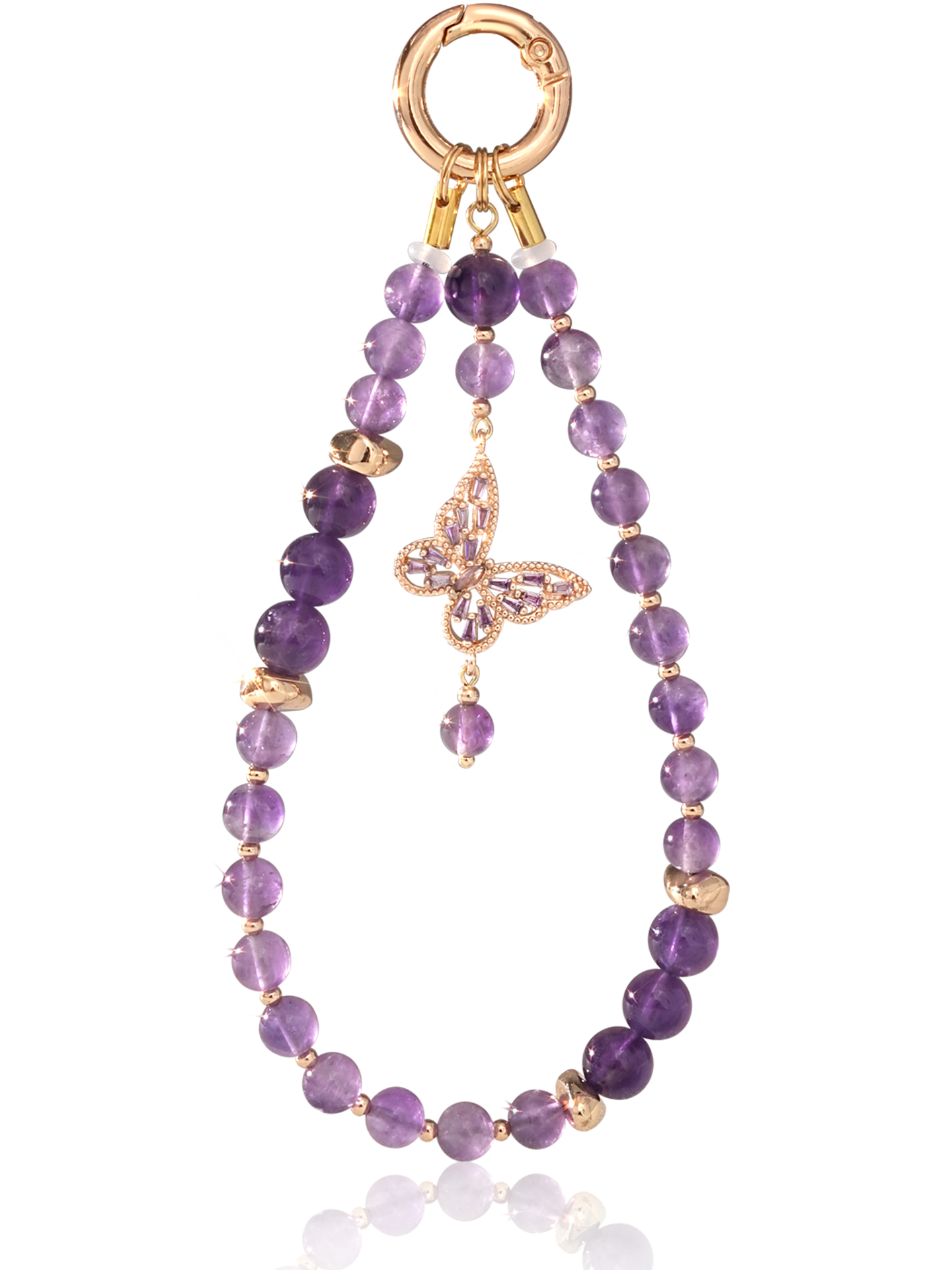 Natural Amethyst Phone Charm T78